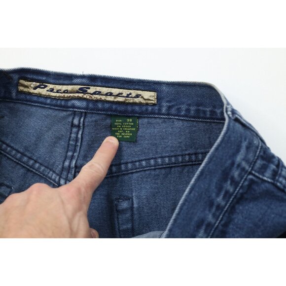 Vintage 90s Streetwear Mens 38 Faded Baggy Fit Hip Hop Denim Jean Shorts Blue - Picture 9 of 15